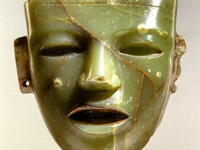 Maschera litica da Teotihuacan (Messico), Palazzo Pitti, Tesoro dei Granduchi, Inv. Gemme 1921 n. 284