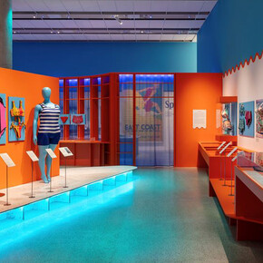 Splash! A century of swimming and style, exhibition view. Courtesy of the Design Museum 