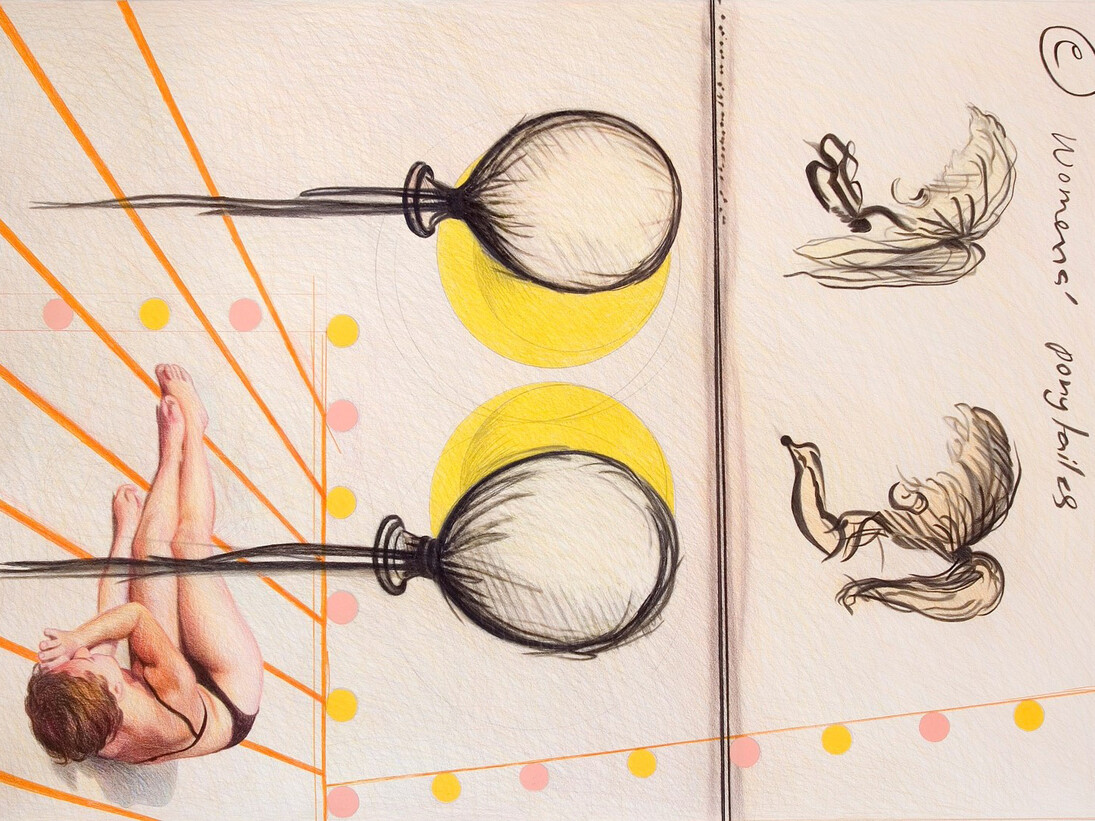 Maia Naveriani 'Balloons' 2005, coloured pencil on paper, 148 x 114 cm
