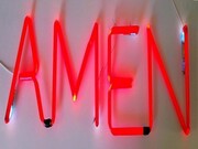Marcello Maloberti (1966) - Amen, 2012 - neon rosso - 25 x 100 cm - courtesy Marcello Maloberti, Galleria Raffaella Cortese, Milano.
