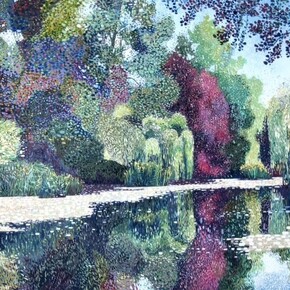 Victor Richardson, Willows at Ballymaloe, Co. Cork, Oil on Canvas, 16 x 20 inches