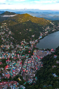 Panoramic drone view of Nainital, Uttarakhand, India