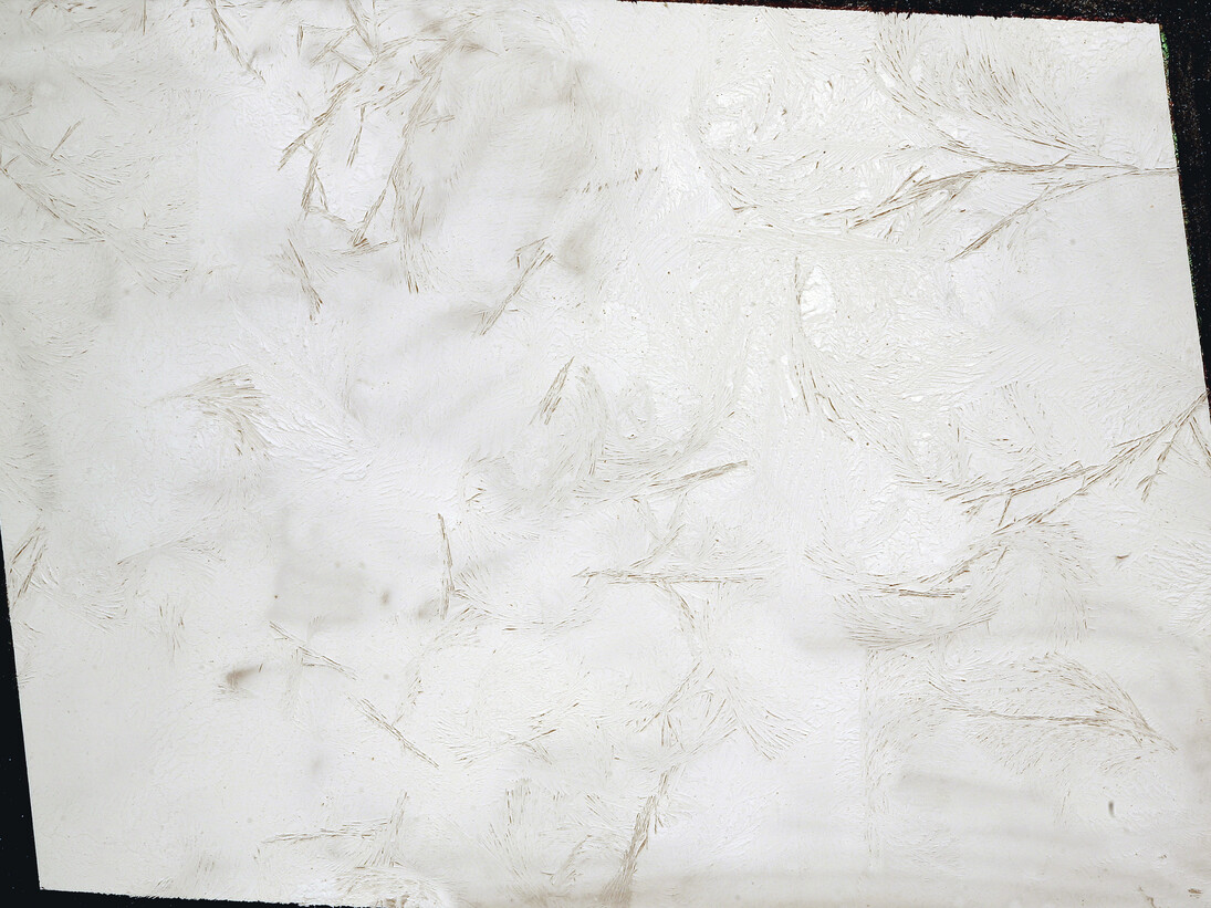 Nanni Menetti, Sempre più lontano da me, crio-grafie (2015), dettaglio, 40 x 60 cm