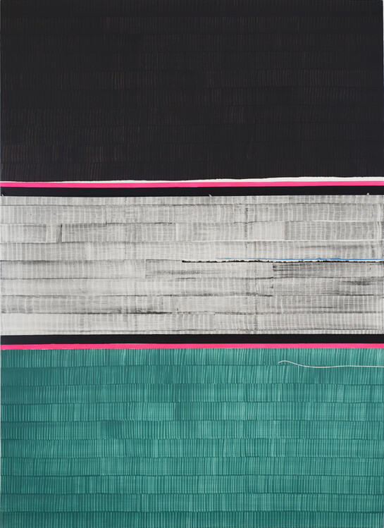 Juan Uslé, Soñé que revelabas (Amu darya), 2015, vinyl dispersion and dry pigment on canvas, 275 x 203 cm