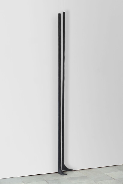 Louise Bourgeois (1911 - 2010), Legs 1986, Rubber
120 1/2 x 3 x 8 3/4 inches (Element one), 306.1 x 7.6 x 22.2 centimeters, (Element one), 121 3/4 x 3 x 8 inches (Element two), 309.2 x 7.6 x 20.3 centimeters, (Element two) ©The Easton Foundation