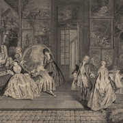 Pierre-Alexandre Aveline, L’enseigne de Gersaint [Gersaint’s shopsign], 1732. Courtesy of Blanton Museum