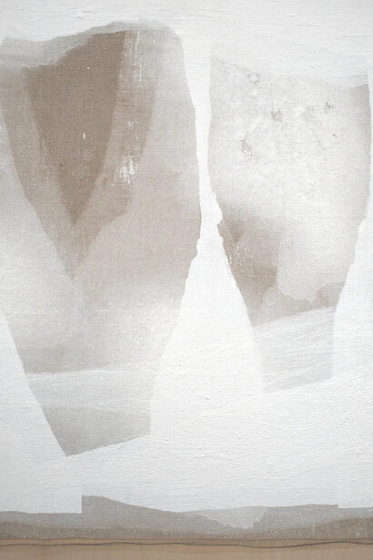 Ian McKeever, Painted panel (White) no. 17 (detail), 2017-2020. Courtesy of Heather Gaudio Fine Art