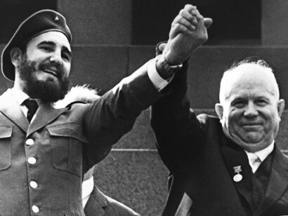Fidel Castro y Nikita Jrushchov, secretario general del Partido Comunista de la antigua URSS