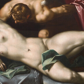 Abraham Bloemaert (1566-1651), Cupidon visitant Psyché la Nuit | Amor besucht Psyche in der Nacht | Cupid visiting Psyche at Night, vers | um | c. 1590, huile sur toile | Öl auf Leinwand | oil on canvas, 152,3 x 197,5 cm, Collection MNHA | MNHA Sammlung | MNHA collection© : MNHA | Tom Lucas