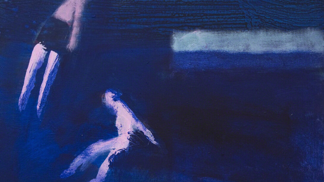 Katherine Bradford, Two Swimmers, Ultra Marine, 2016. Courtesy of Sperone Westwater