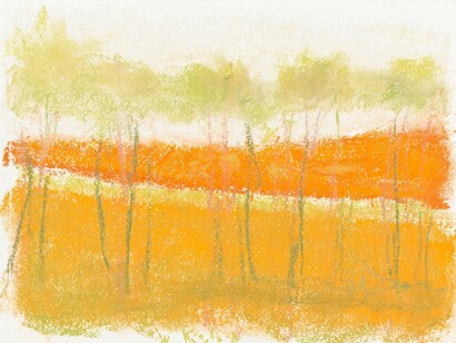 Wolf Kahn,
Orange Stripe, 2015
Pastel on paper
9 x 12 inches
