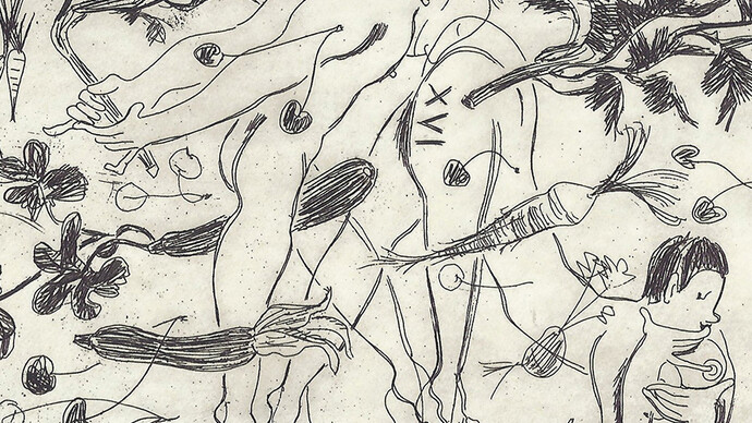 Sonetti lussuriosi di Piero Aretino, riedizione con stampa a caratteri mobili del testo, acquaforte su rame di Vittoria Facchini