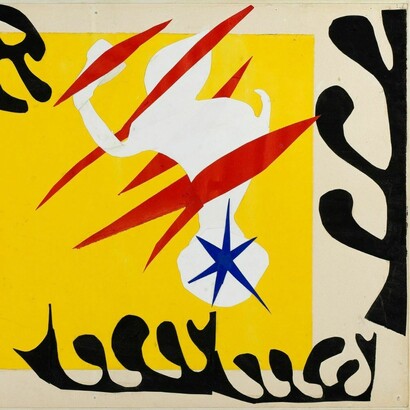 Henri Matisse, "Jazz: El pesadilla del elefante blanco", 1947. Papeles pintados con gouache, recortados y pegados sobre lienzo