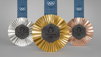 Medalhas oficiais das Olimpíadas de 2024 que será sediada em Paris, França