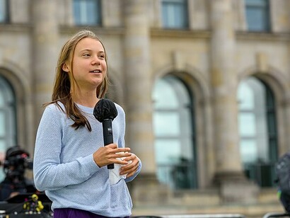 Greta Thunberg, discurso frente al Reichstag durante la huelga climática, Berlin, Alemania, 2021
