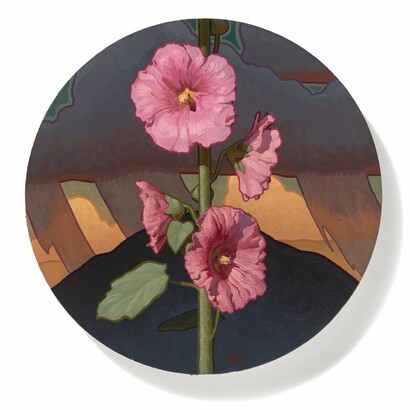Logan Maxwell Hagege, Another Life, 2024, 16'' diameter. Courtesy of the artist and Gerald Peters Gallery
