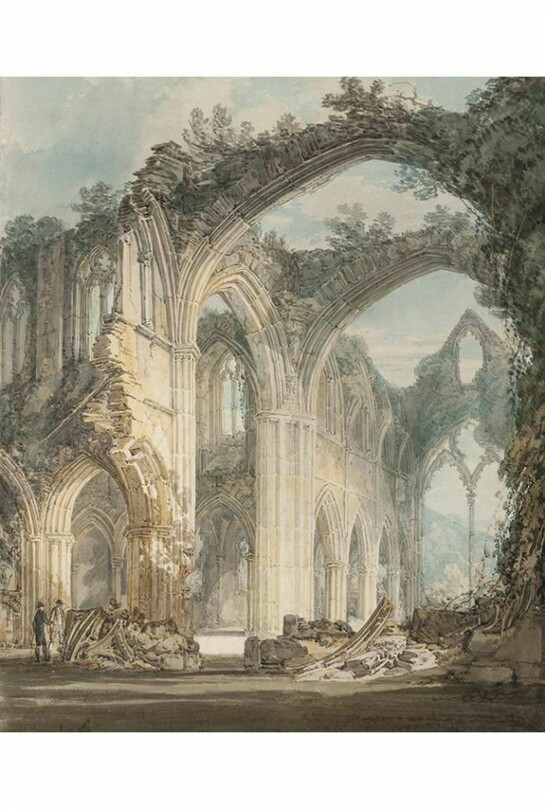 Joseph Mallord William Turner, Tintern Abbey: The Crossing and Chancel, Looking towards the East Window 1794, Tate. Accepted by the nation as part of the Turner Bequest 1856