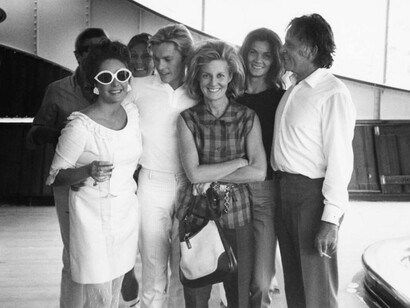 Marina Cicogna, Alain Delon e Jeanne Moreau, Liz Taylor, Helmut Berger e Florinda Bolkan
