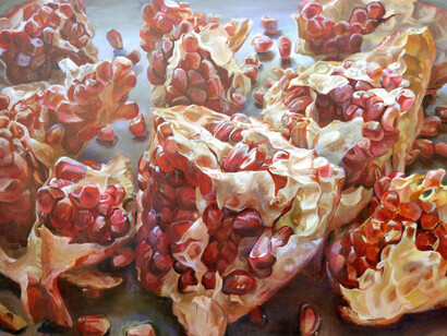 Andrea Kantrowitz, For Ortelius, 2014, oil on canvas, 48 x 60 inches