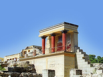 Knossos, a major Bronze Age site in Crete, served as a political and cultural hub of the Minoan civilization and is steeped in the legend of Theseus and the Minotaur