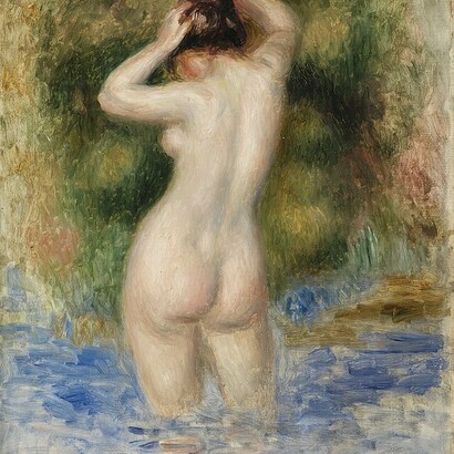 Pierre-Auguste Renoir, Baigneuse, circa 1890, olio su tela