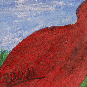 “Pappy” Kitchens, Freedom, 1974, Oil on board, Gift of the Roger Houston Ogden Collection, 2003.1.29