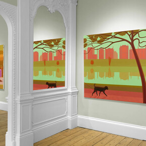 Alfie Caine, Rivers and rooftops, exhibition view. Courtesy of Massimo De Carlo Gallery