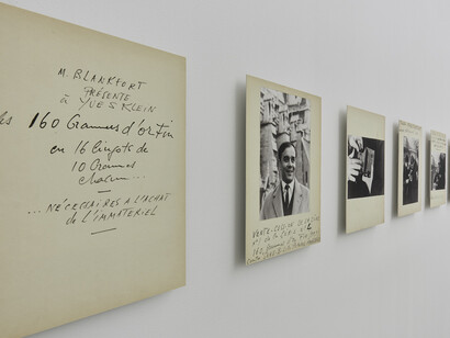 Yves Klein, Exhibition view. Courtesy of MUAC