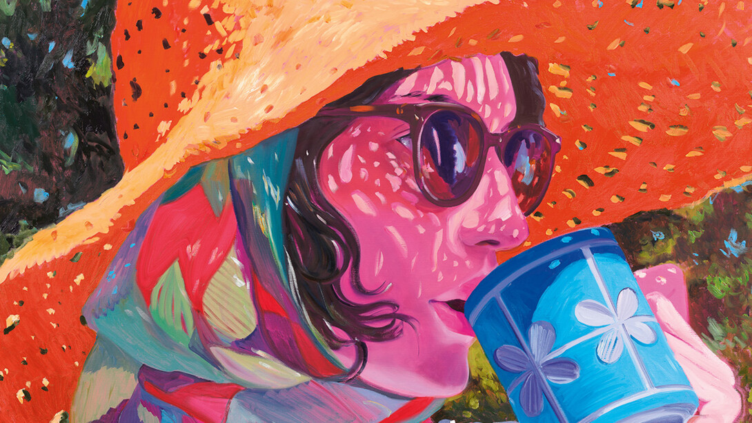 Sebastian Blanck, Hot Tea, 2023 (detail), oil on linen, 80x64 inches, signed, titled and dated (verso). Courtesy the artist and Miles McEnery, NYC