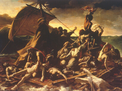 Théodore Géricault, Das Floß der Medusa, 1818. Öl auf Leinwand, 491 x 716 cm. Musée du Louvre, Paris