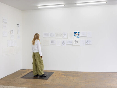 Geoff McFetridge, Training ritual for disappearing, exhibition view. Courtesy of V1 Gallery