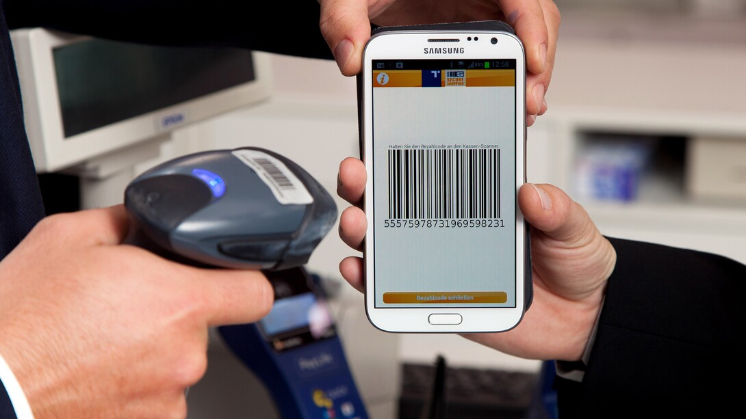 Código de barras en el teléfono móvil para realizar un pago
