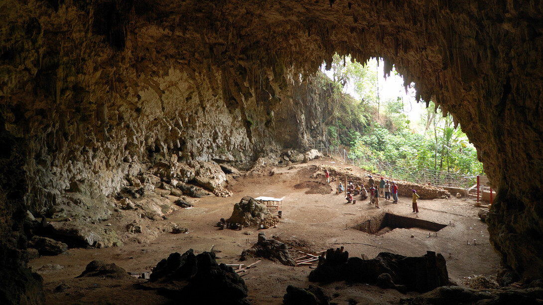 Cave where the remains of Homo floresiensis were discovered in 2003, Lian Bua, Flores, Indonesia
