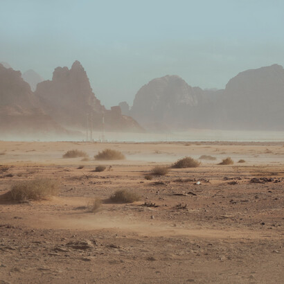 Wadi Rum, Jordan: the only remains will be ash prints of the dead blown over the planet’s desert surface