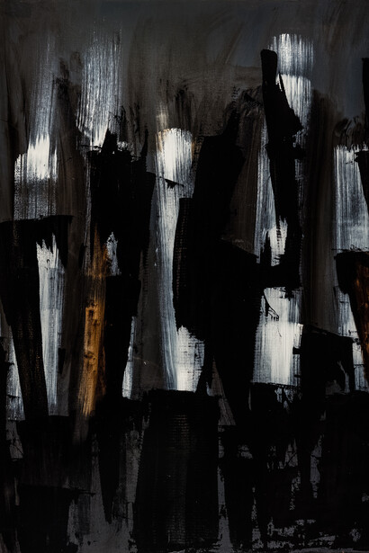Hyrst, 2018, oil and acrylic on canvas, 152 x 122 cm © Johnnie Cooper, Courtesy of the artist