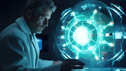 A scientist working 