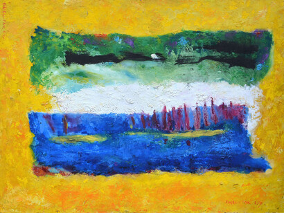 Engel-Pak, Penssées, 1960, 24 x 31 cm, Huile sur carton, Courtesy Galerie Intuiti