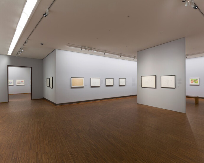Maria Lassnig, Exhibition view. Courtesy of Albertina