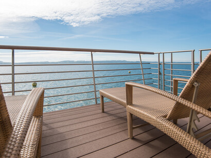 Lake pavilion balcony