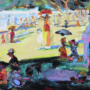 Wayne Thiebaud, A sunday on La Grande Jatte (after Georges Seurat), 2000. Courtesy of Fine Arts Museums