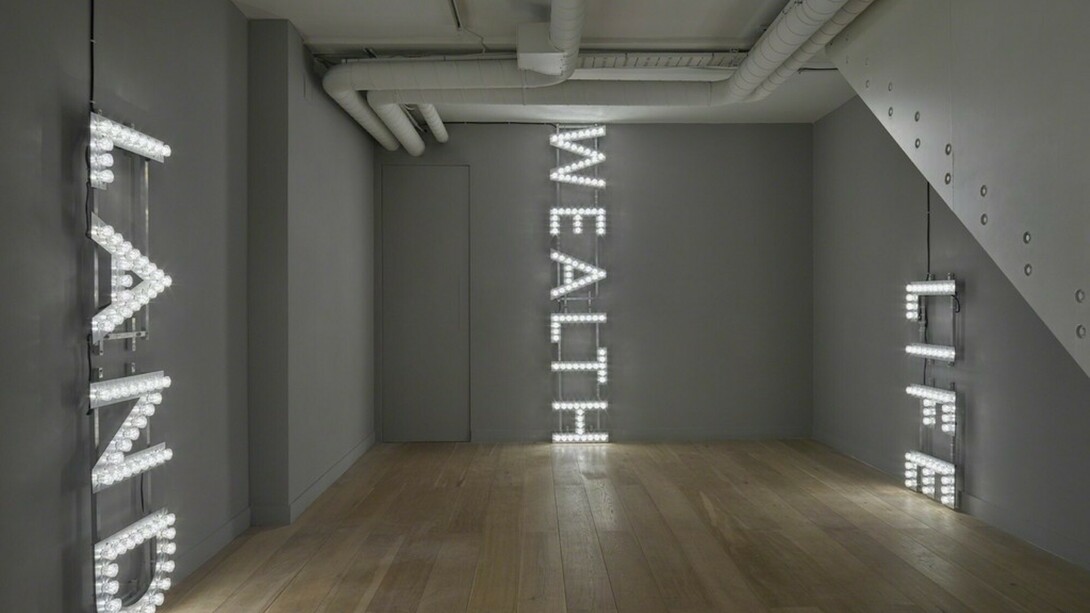 Nathan Coley, Exhibition view. Courtesy of Parafin