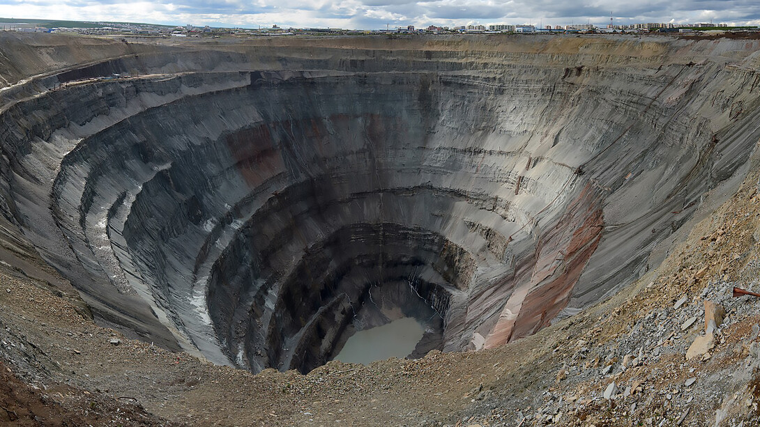 The Mir Mine in Mirny, located in the Republic of Sakha (Yakutia), Far Eastern Federal District, Russia