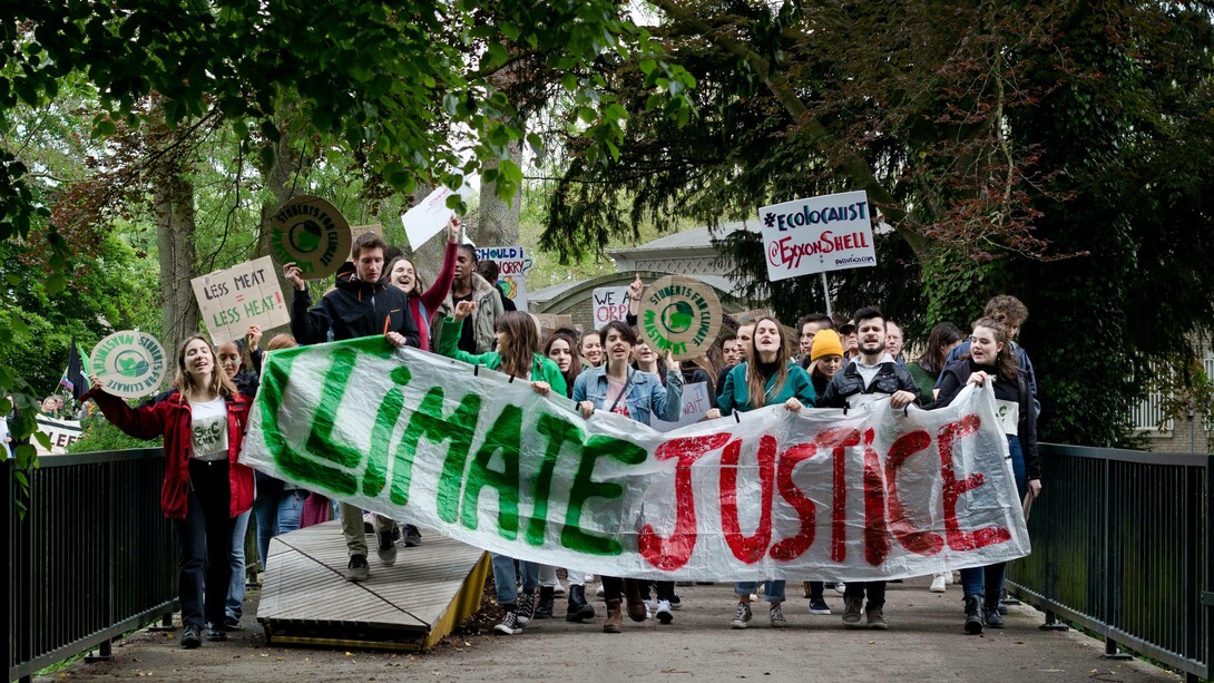 People gather to protest climate change