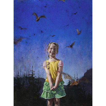 John Brosio, Little Girl with Bats, 2012, Oil on canvas, Courtesy of Koplin Del Rio Gallery, Culver City, CA