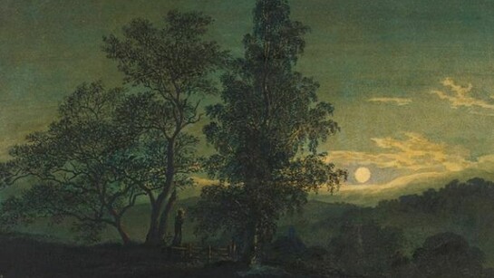 Caspar David Friedrich (1774-1840), Moonlit landscape, c. 1808, Watercolour on paper, 232 x 365 mm, The Morgan Library and Museum