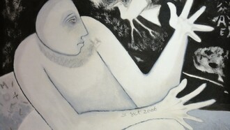 «Sin título II» (2006), serie blanco negro, óleo