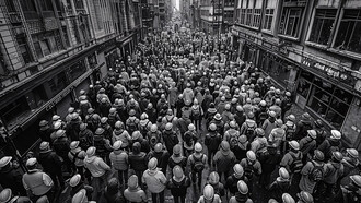A diverse group of people participate in protests, forming a powerful crowd united in their demand for change and justice