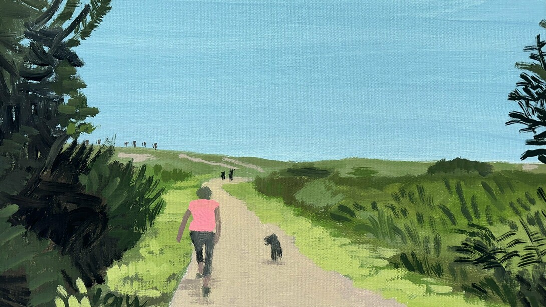 Jean Jullien, Dog Walker (detail), 2024. Courtesy of the artist and Hashimoto Contemporary