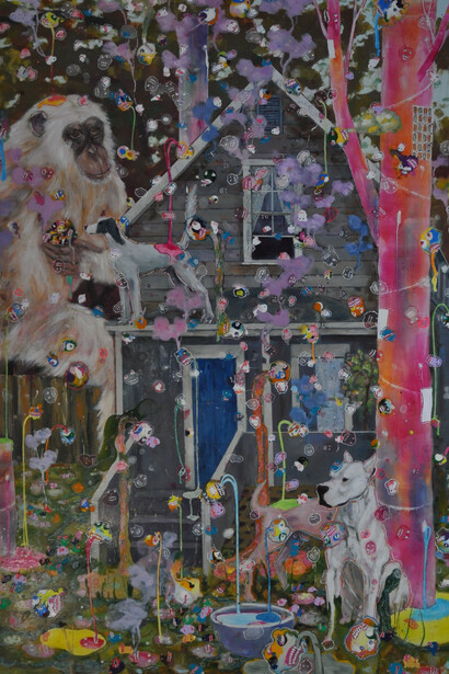 Marc William Zanghi, Life, 2014, vernice su tela, 200 x 160 cm