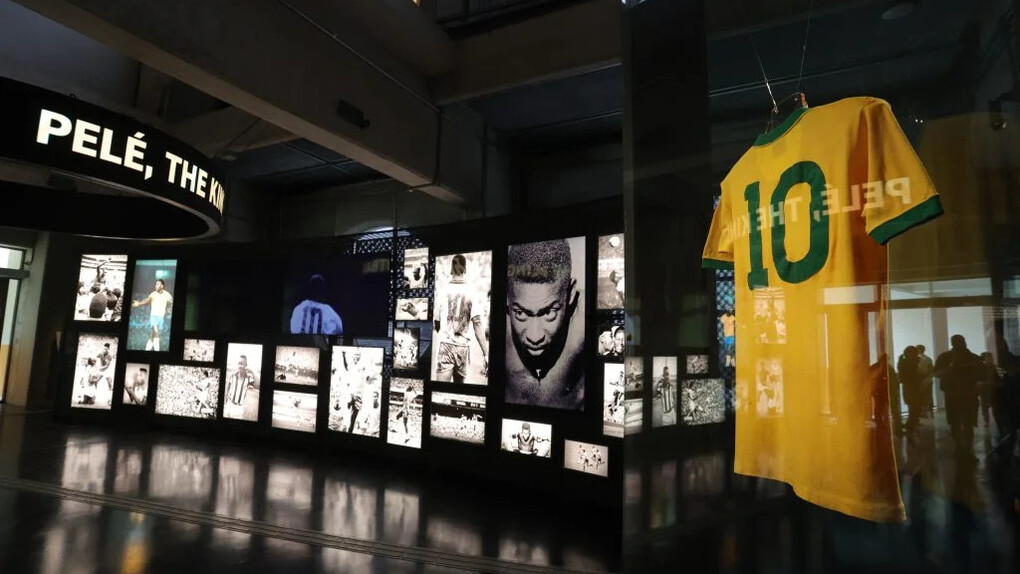 Exposição permanente do Museu do Futebol, vista da exposição. Cortesia do Museu do Futebol